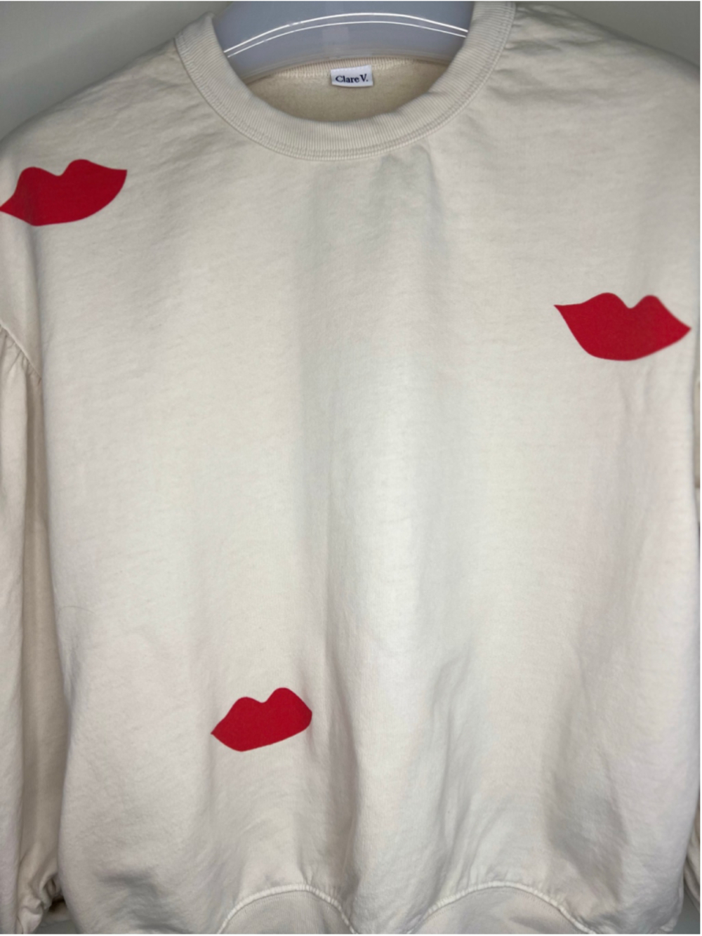 Clare V. Drop Shoulder Lips Sweatshirt M - Picture 8 of 14